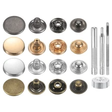 24Set 17mm Leather Snap Fastener Kit with 4 Install Tools, 4 Colors