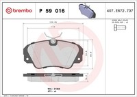 Brembo Bremsbelagsatz, Scheibenbremse P 59 016 FüR Opel