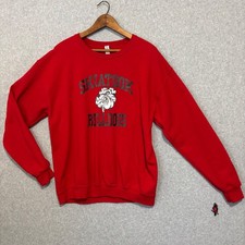 Jerzees Men's Large Skiatook Bulldogs Crewneck Sweatshirt Red Oklahoma Spirit