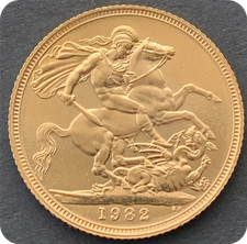 1982 Gold Sovereign coin