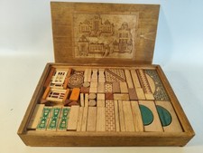 Blumenau Holzbaukasten Baukasten 1930 Fassadenbaukasten H&auml;userbaukasten