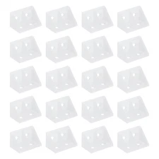 20Pcs Plastic Corner Braces, 90 Degree Furniture Angle Brackets, Clear