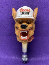 Vintage COORS LIGHT BEER WOLF Tap Handle with trucker cap
