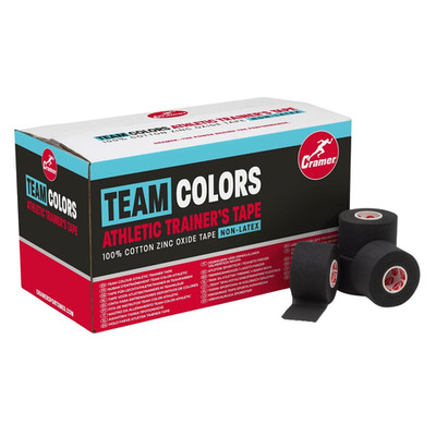 Cramer Team Color Athletic Tape, Black, Latex-Free, 1.5'' X 15Yds, 32 Roll Bulk C