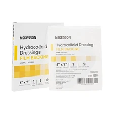 McKesson Hydrocolloid Dressing 6 x 7" Sacral Waterproof Film Backing 5 per Box