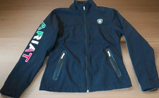 Ariat Jacket Womens Medium Black Tek Softshell Mexico Patch Flag Embroidered