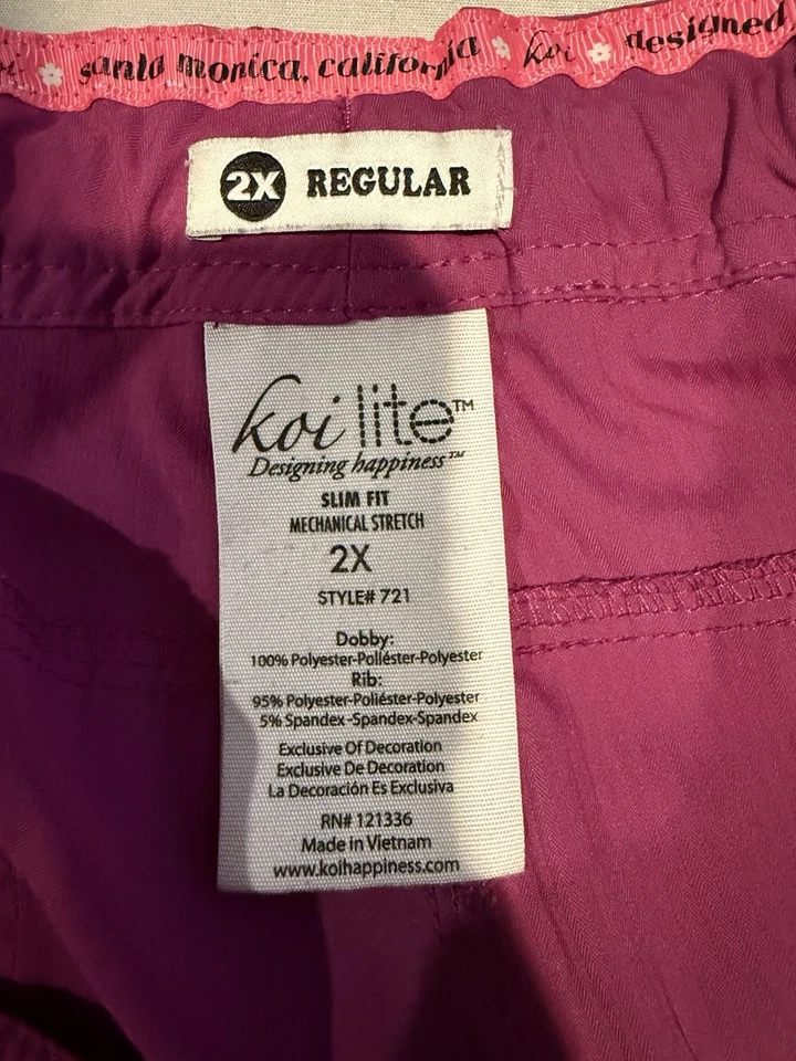 Pantalones Médicos Koi Lite Dobby Calce Ajustado Mecánicos Elastizados 2X Foto 3 de 3
