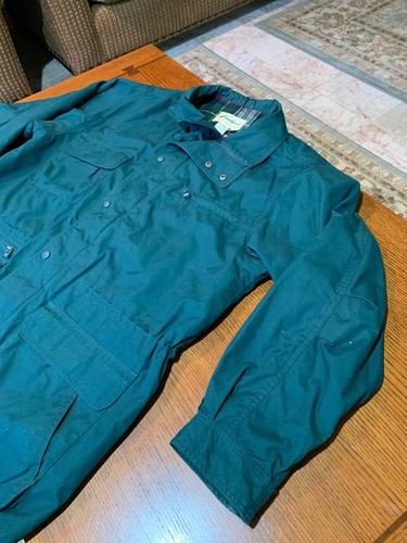 Eddie Bauer Green Hooded Zip Wool Lined 