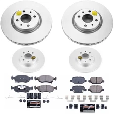 CRK7245 Powerstop Brake Disc and Pad Kits 4-Wheel Set Front & Rear for Fiat 500