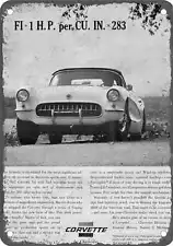 METAL SIGN - 1957 Corvette Vintage Ad 03 - Old Retro Rusty Look