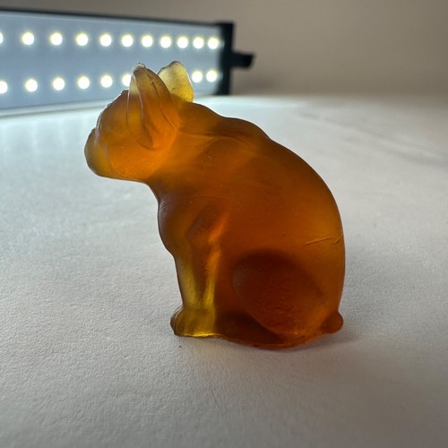 Antique CZECH Glass Dark Amber Bull Dog Cracker Jack Charm Rare 3 mm - Picture 9 of 13