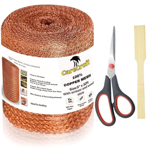 Copper Mesh Rodent Control Kit 5 In X 32 Ft Rust Proof Rodent Proof Wire Mesh