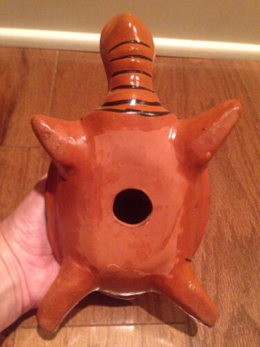 Vintage Mexikaner? Lateinische Redware Keramik Schildkröte handbemalt Frau Mann tanzt - Bild 7 von 9