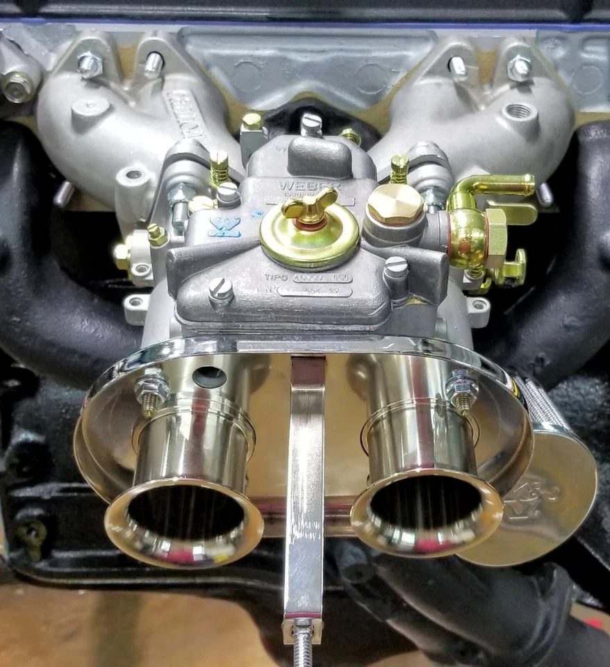 Conjunto de filtro de aire cromado Datsun 240Z 280Z MIKUNI WEBER DCOE 40 45 48D 3,5" Foto 4 de 4