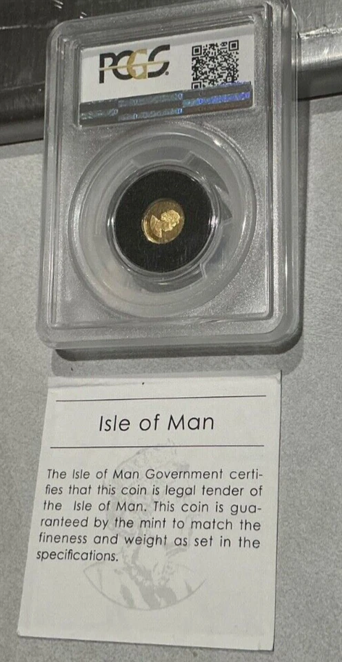 2018 Isle of Man ~ 0.5 Gram Gold Angel ~ Certified PCGS PR69 DCAM - RARE Graded - Image 2 of 2