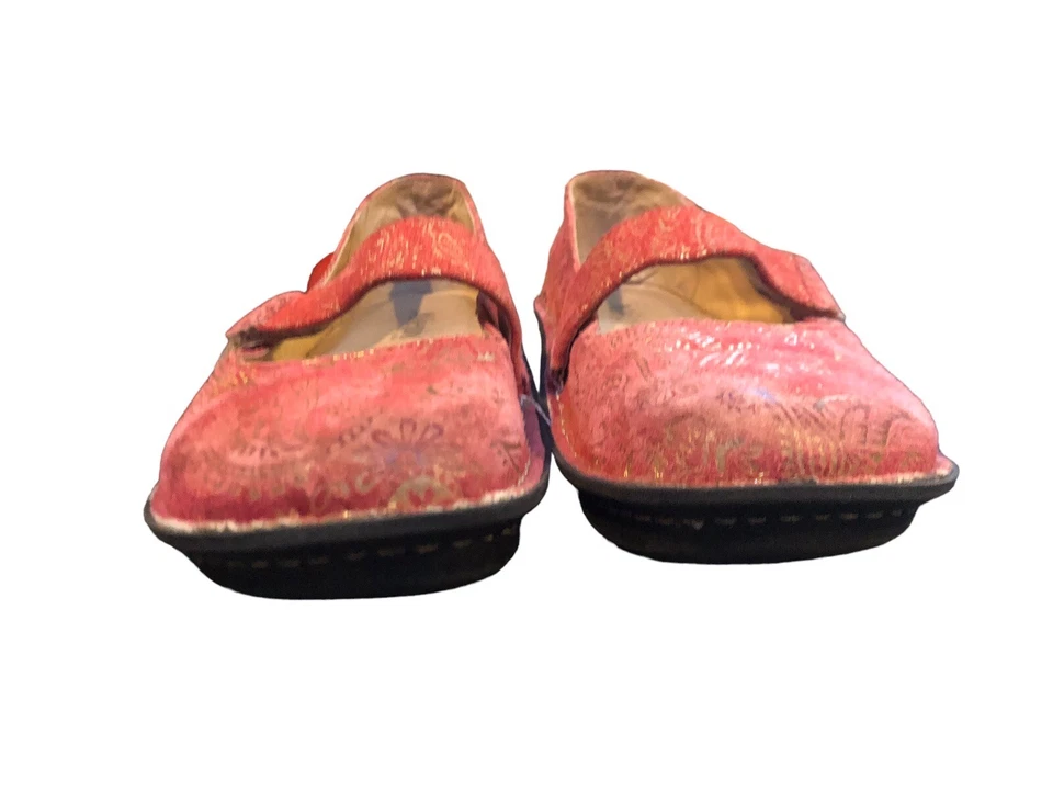 Alegria by PG Lite Women’s Size 38 Leather Pink & Gold Floral Pattern - Image 2 of 4