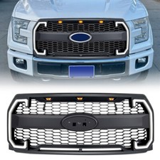 Front Mesh Grill Raptor Style Grille Wemblem Base Lights For 15-17 Ford F150 Front Mesh Grill Raptor Style Grille Wemblem Base Lights For 15-17 Ford F150