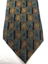 XMI MENS TIE GRAY WITH ORANGE AND GOLD 4 X 60