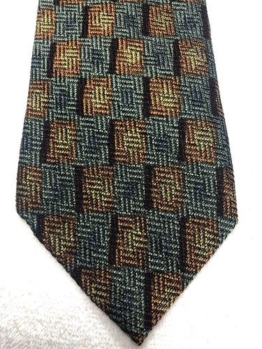 XMI MENS TIE GRAY WITH ORANGE AND GOLD 4 X 60