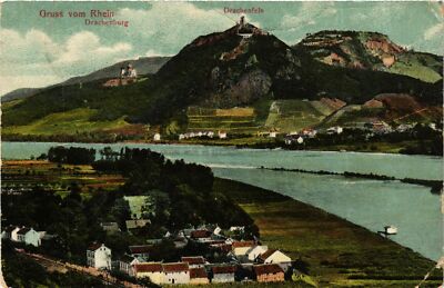 Old postcard postcard greeting from the Rhine GERMANY (896268)