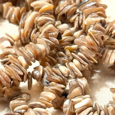 Mother of Pearl Natural Shell Chip Beads, Set of 2 Strands at 36" Each, 6 - 20mm