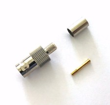 5 Pk BNC Female Jack Crimp RF Coaxial Coax Connector for RG8/X, LMR240 US Stock