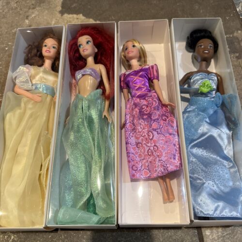 4 Doll Collection: Anna (Anastasia Dress), Princesses: Ariel, Rapunzel, Tiana