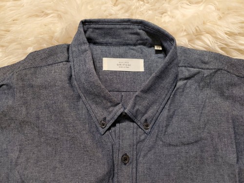 NWT MAURO GRIFONI CHAMBRAY COTTON MADE IN ITALY L 16.5 , - Picture 3 of 4