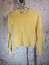vintage holt renfrew Yellow 100% Cashmere Shirt Size XS
