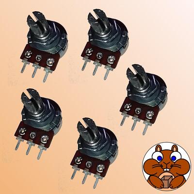 5x Drehpotentiometer: 10 kOhm Lötöse logarithmisch mono Poti variable resistor