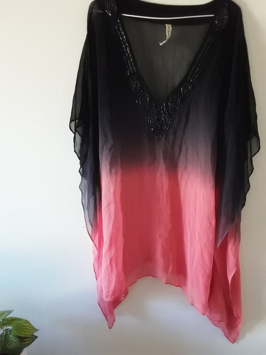 Just Jeans Top Womens Sheer Size 12 Top Flowy Wide Sleeves Sheer - Picture 3 of 9