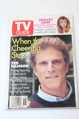 TV Guide April 10 1993 Cheers Ted Danson Shelley Long ~Dallas Ed No Label
