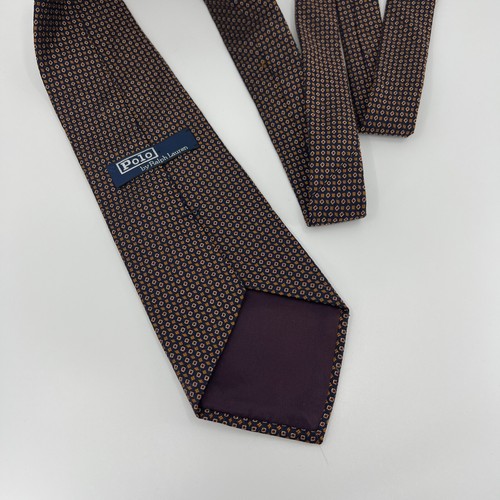 Vintage Polo Ralph Lauren Necktie Mens Blue Shirt Tie 90s Silk USA Geometric - Picture 5 of 8