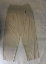 Uniqlo Pleated Front Lightweight Tan Pants Elastic Waist Size L