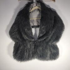 Faux Fur Shawl Stole Wrap Shrug cover up Bridal Wedding Formal Womens OSFM Gray