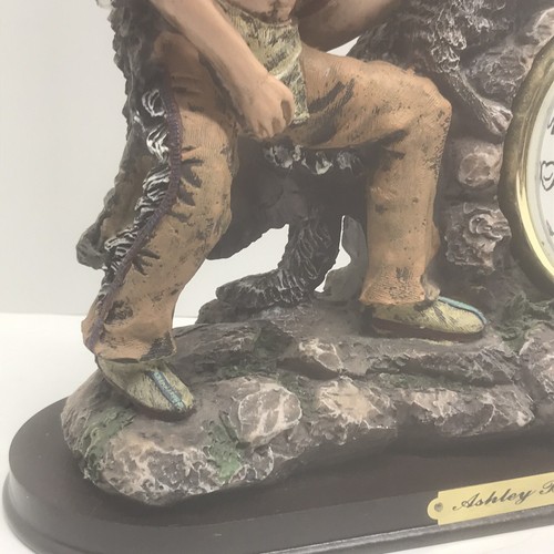 Ashley Bell Clock Decorative Wolfs Indian Theme Mantle Clock 8” Tested Works - Picture 7 of 12