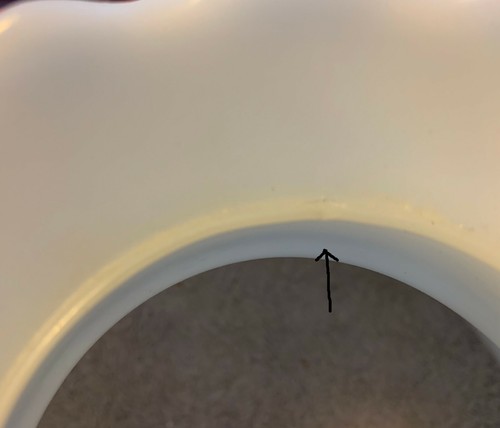 White Milk Glass Vintage Shade Scalloped Edge 5 3/4" H, 8"W,4 1/2" End, & 2 3/4" - Picture 6 of 6