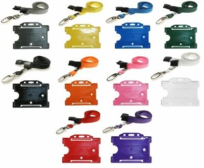 ID Card Holder with Soft Neck Lanyard & Metal Clip – Badge Pass Work