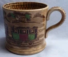ANTIQUE ORIGINAL MID-19TH CENTURY ENGLISH RAILWAYS MUG - EARLY PIECE