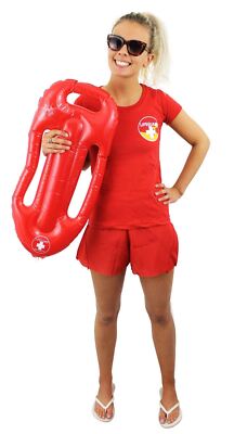 DAMEN RETTUNGSSCHWIMMER T-SHIRT KOSTÜM GELB ODER ROT DAMEN JUNGGESELLINNENABSCHIED