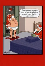 Santa Sharknado Funny Tim Whyatt Box of 12 Christmas Cards by Nobleworks