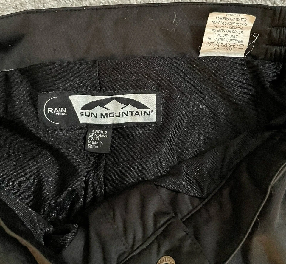 Sun Mountain Rain Wear Women’s Size L 30 x 30 Black Polyester Golf Pants (C5) - Image 4 of 4