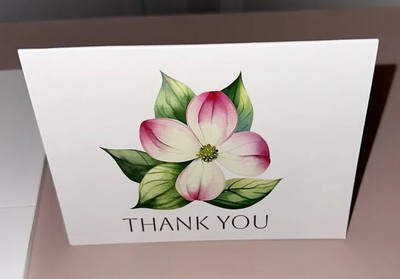 Thank You Note Set Of 12 Dogwood Flower