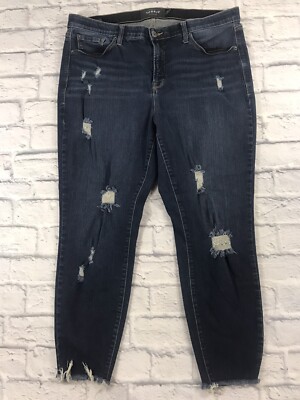 Torrid Premium Jeans 20 R Sky High Skinny Destroyed Frayed Hem Stretch Denim