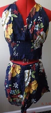 Women's Ladies SHEIN 2 Two Piece M Medium Floral Halter Top Shorts 