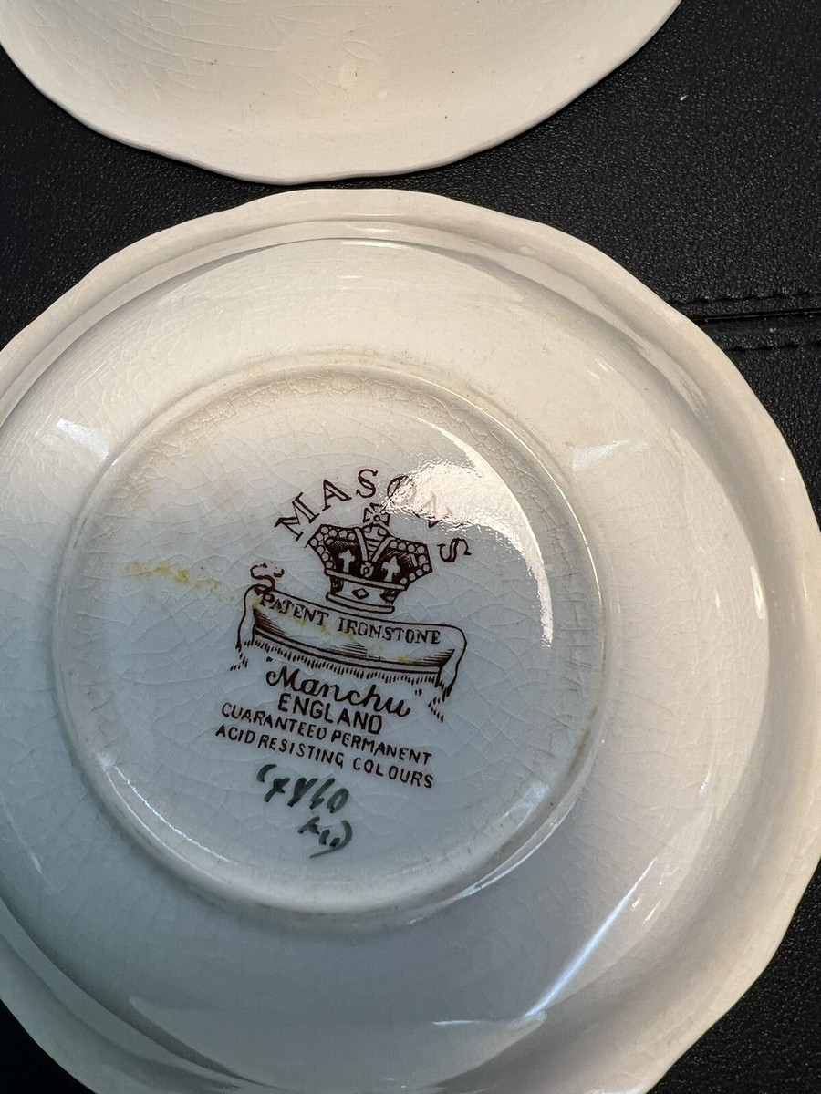 Mason's Ironstone China Vintage 1950s 6 “Manchu Brown