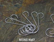 10 Decorative Silver S Swirl Wire Christmas Tree Ornament Hooks or Hangers NEW 