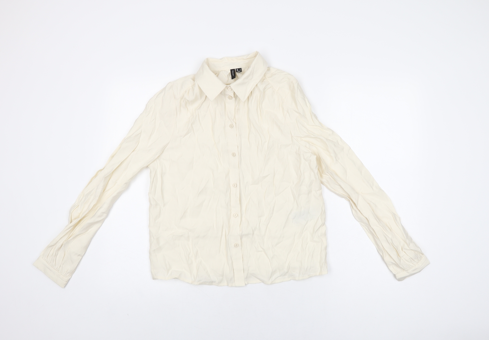 VERO MODA Womens Ivory Viscose Basic Button-Up Si… - image 1