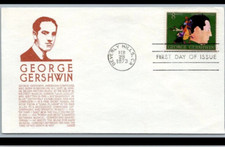 GEORGE GERSHWIN COMPOSER PIANIST JAZZ MUSICALS ANDERSON  CACHET  FDC 1973 UNADDR