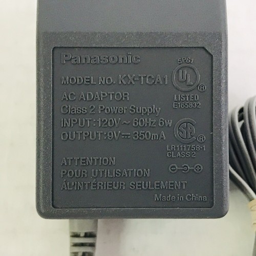 Genuine Panasonic KX-TCA1 AC Adapter for KX-TD7690, KX-TG5240, KX-TGA650 - Picture 2 of 4